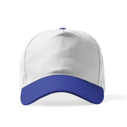 İthal Polyester Şapka Beyaz - Saks Mavi