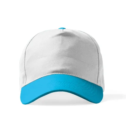 İthal Polyester Şapka Beyaz - Turkuaz