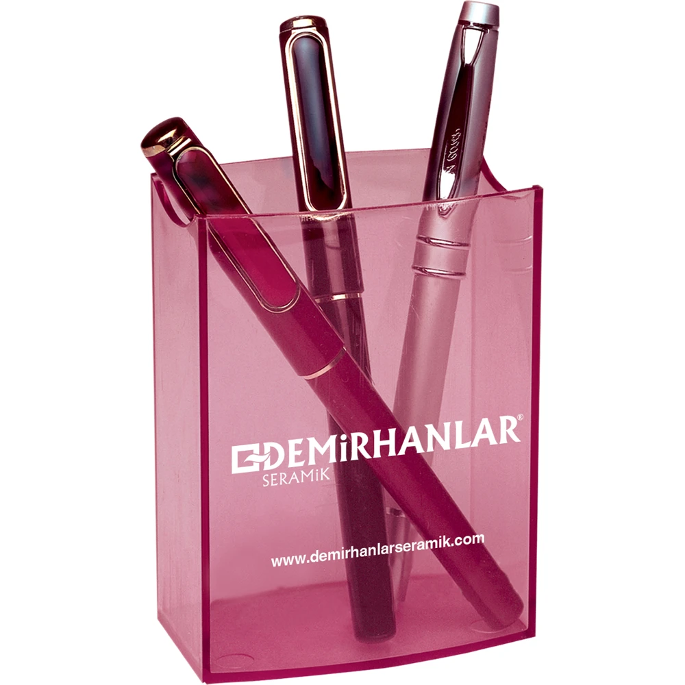 oval-kalemlik-seffaf-kirmizi Oval Kalemlik Şeffaf Kırmızı