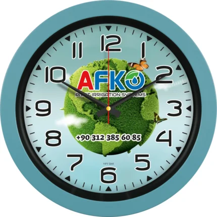 Plastik Duvar Saati Çelik Mavisi