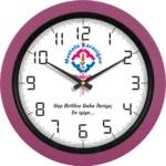 Plastik Duvar Saati Fuşya