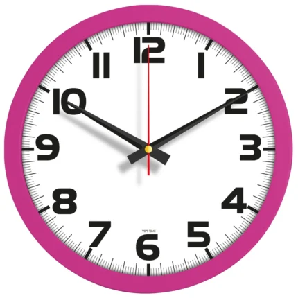 Plastik Duvar Saati Fuşya