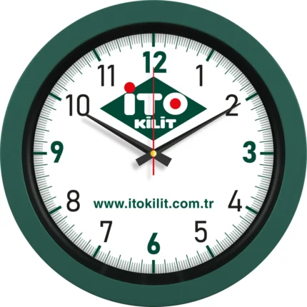 Plastik Duvar Saati Haki Yeşil