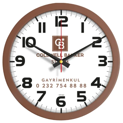 Plastik Duvar Saati Kahverengi