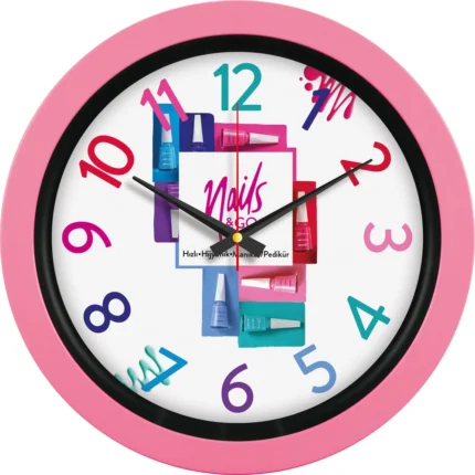 Plastik Duvar Saati Pembe