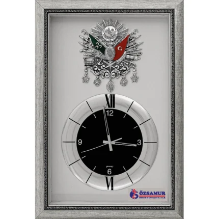 Saatli Duvar Tablosu Gümüş