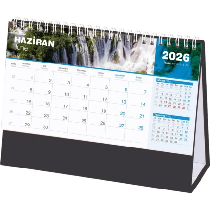 Şelale Masa Takvimi Taslama - Siyah